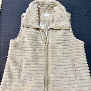 Calvin Klein Tan Faux Fur Vest